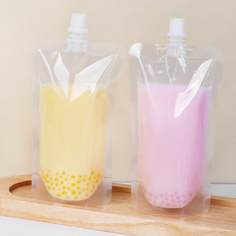 300ML Disposable Transparent Spout Pouches, 50-Pack