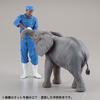 Kaiyodo ART PLA Zookeeper and White Rhino Set, Unpainted and Unassembled Plastic Model Kit AP006