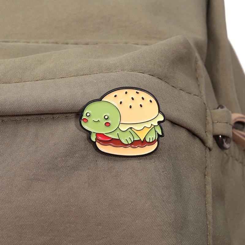 Fun And Elegant Food Themed Brooch Featuring Hamburger And Hot Dog Designs Portable Accessory for Daily Casual Wear