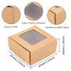 10 Pcs Square White/Kraft/Black Window Packaging Boxes, Various Sizes, Wedding Party Gifts, Handmade Soap Chocolate Flat Boxes