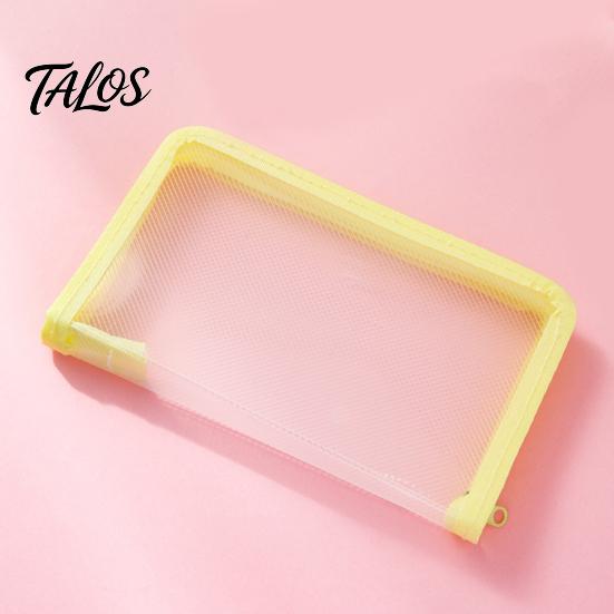 Waterproof Document Organizer A6 Bag, Smooth Zipper Durable Pencil Case, Reinforced Edge Filing Envelope Transparent PP for Stationery Receipts
