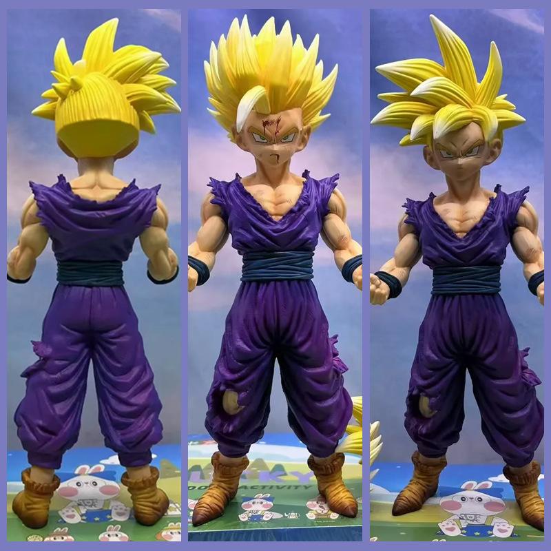 24cm Dragon Ball Anime Figure Two Head Son Gohan Action Figurine Super Saiyan 2 Cell Game Children Toy Decoartion Son Goku Gift
