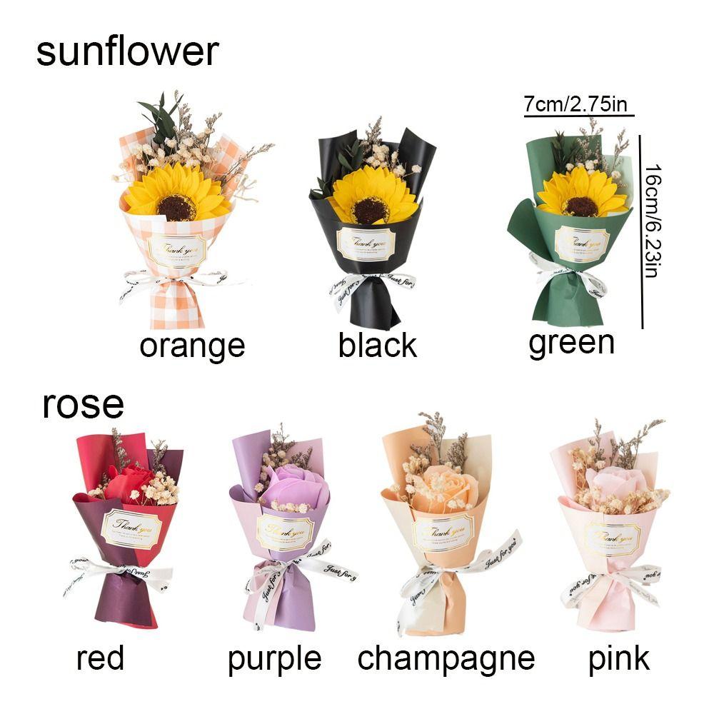 Lifelike Soap Rose Flowers Simulation Sunflower Soap Flower Eternal Rose  Mother's Day Gifts
