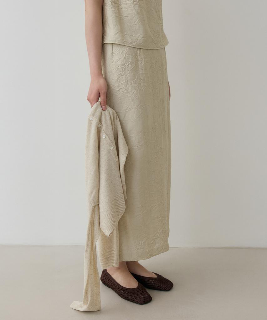 Towave Mills Wrinkle Skirt_Beige