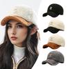 Winter Curly Plush Warmth Peak Cap Cute Baseball Caps Unisex Accessories Sporty Style Color-block Design Minimal Style 56-60cm