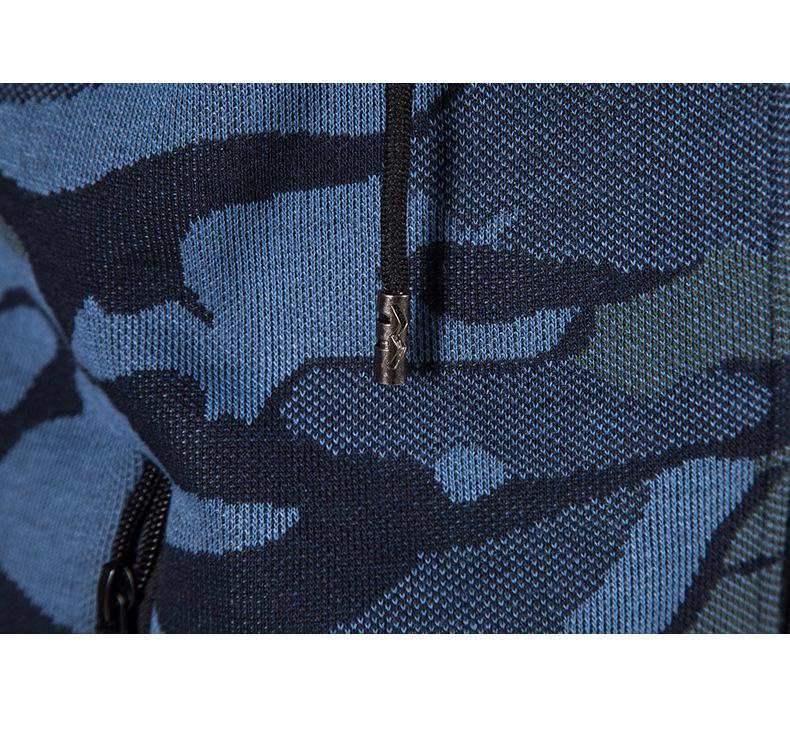 Men's 2021 Camouflage Plus Size Velvet Sweater Cardigan Slim Fit Hooded Jacket