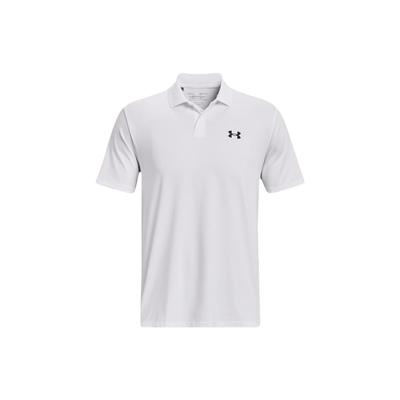 Polo de Manga Corta de Corte Recto de Color Sólido para Hombre tops Blanco 1377374-100