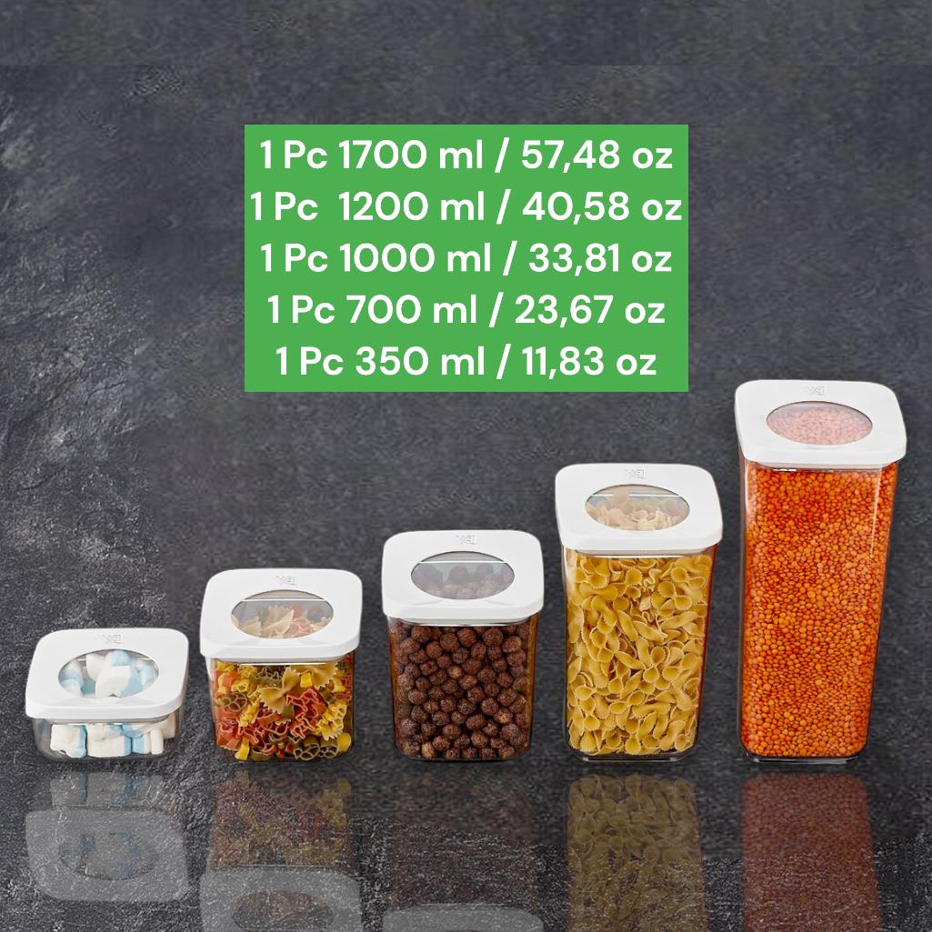 

5/10/15/20 шт. кухонная коробка для хранения продуктов, органайзер, набор контейнеров, вакуумная крышка, герметичная прозрачная площадь для сухих бобовых, специй