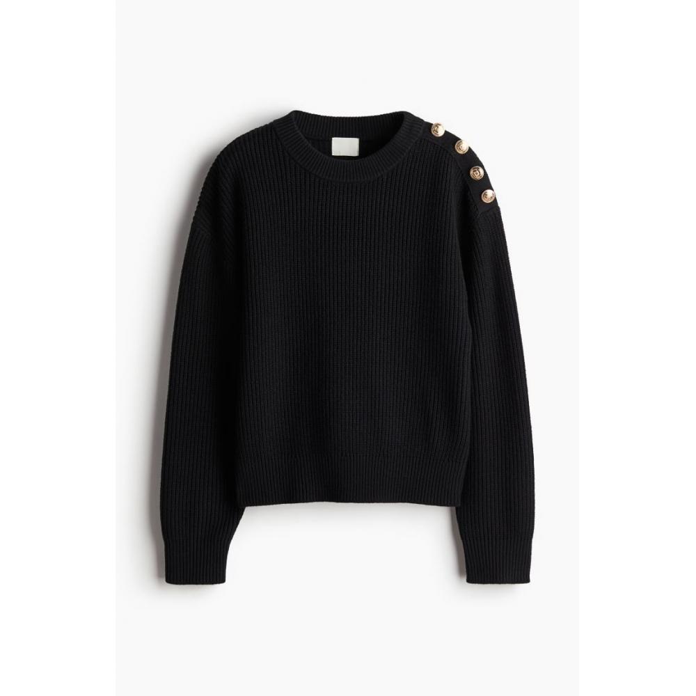 

Свитер с пуговицами HM, черный