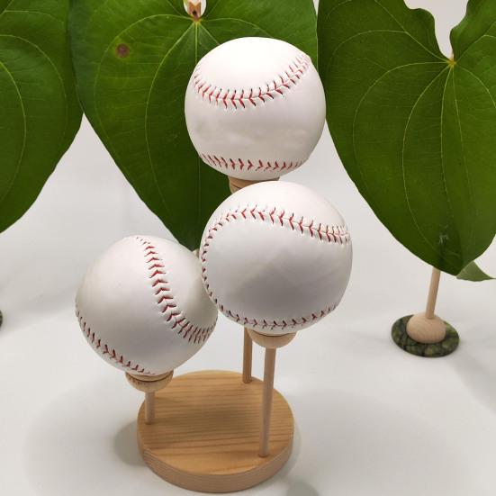 1 Set Wooden Baseball Display Stand 3 Balls Show Holder Multifunction Tennis Golf Sports Balls Base Desktop Rack Baseball Enthusiast Gift