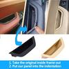 4PCS Front Left Door Armrest Cover Handle Kit Black Interior Driver Side Armrest Panel Ide Inner Handle Trim Replacement for BMW X3 X4 F25 F26 2011