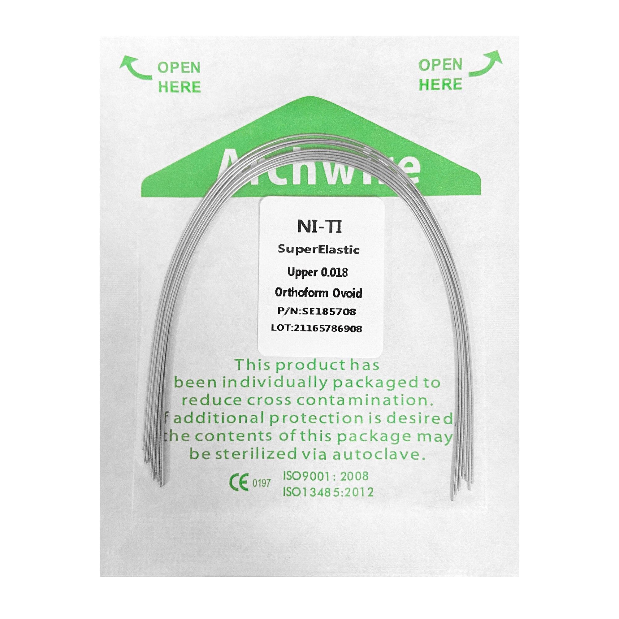 

10 шт./упак. ортодонтические стоматологические суперэластичные овоидные нити круглые/прямоугольные арочные проволоки стоматологические нити арочные проволоки Ovoid 018 Upper