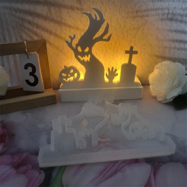 Silicone Resin Molds Candle Holder Molds Halloween Theme Craft Mold Silicone Candle Base Molds Perfect for Candle Holder