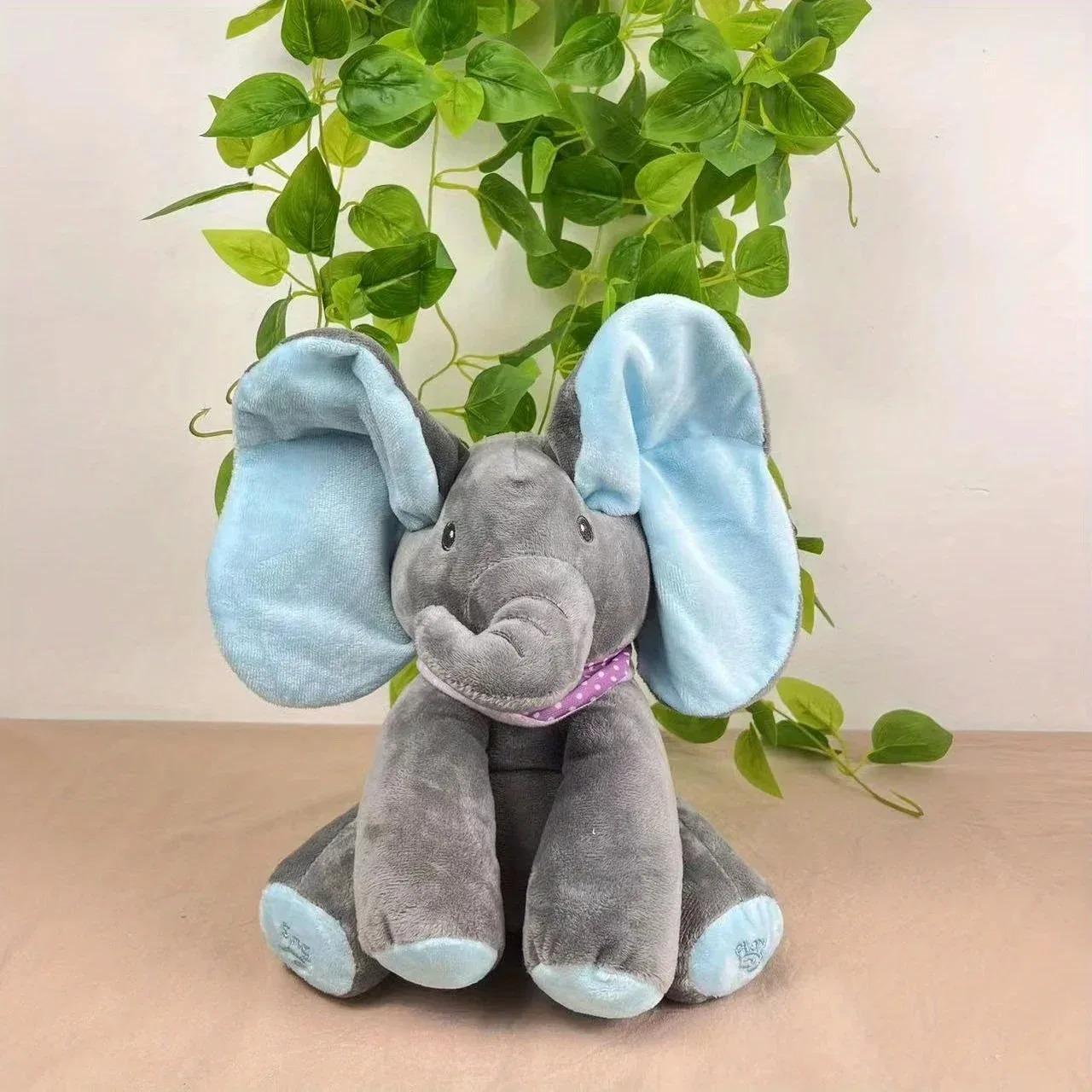 

Newest Hide-and-seek Elephant Plush Toy Baby Hide-and-seek Game Toy Singing Interactive Musical Toys Gifts