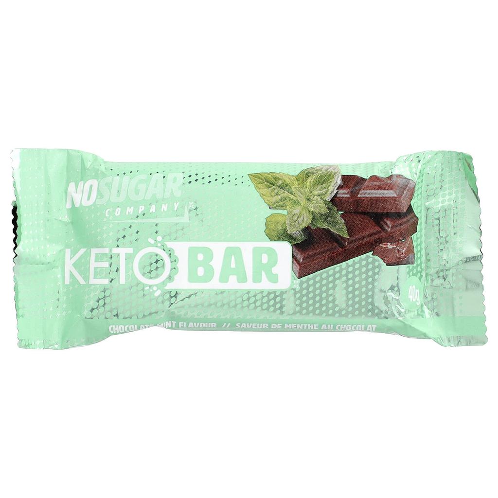 No Sugar Company Keto Bar™, Chocolate Mint, 12 Bars, 40g Each