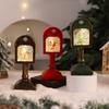 Glowing Musical Christmas Mailbox Crystal Night Light for Indoor Holiday Room Decoration USB Powered Table Lamp