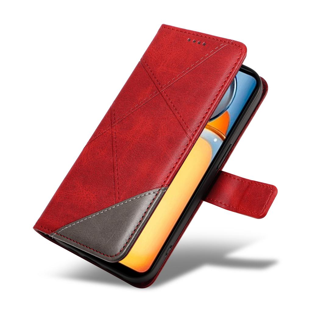 For Xiaomi Redmi 13C 5G/13C 4G/13R 5G/Poco C65 4G/Poco M6 5G Case PU Leather Stand Phone Cover Geometric Lines