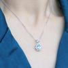 Collana in Argento Sterling S925 con Acquamarina per Donna - Moda Estiva, Catena Clavicolare di Lusso Leggero, Design di Nicchia, 2021