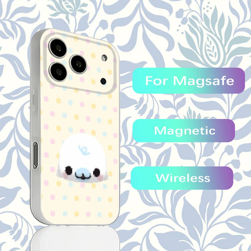 

Cute M-Mamegoma Seals Phone Case For iPhone 15,16,17,13,14,11,12,Pro,Max,Plus,E,Air,Mini with Magsafe Magnetic Transparent iPhone15
