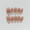 Wearable Handmade Magic Mirror French Flashing Diamond Blush Nail Art Removable Fake Nail Plate
