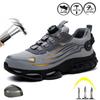Rotary Button New Safety Shoes For Men, Anti-Impact And Anti-Piercing Work Shoes, Fashionable Men'S Sports Shoes, And Safety Pro