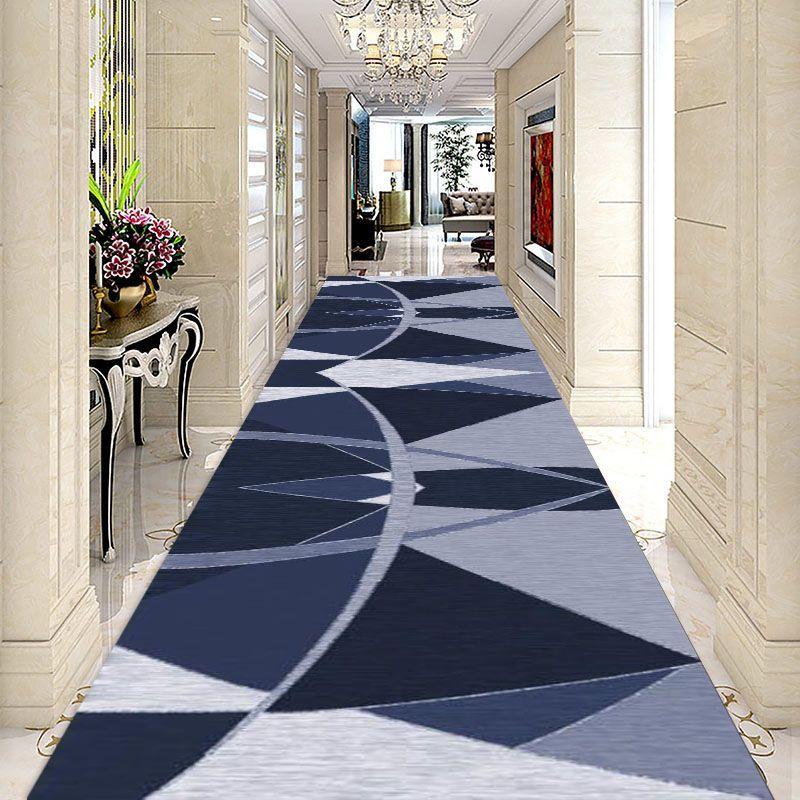 Modern Geometric Hotel Hallway Carpet Home Corridor Long Rug Soft Stair Carpet Entrance Floor Mat Non-Slip Base Runner Rug