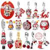 925 Silver Pendent Charm Red Series Cat Dragon Cherry Bead Pendant Fit Bracelet Necklace Womens DIY Charm Jewelry Gift