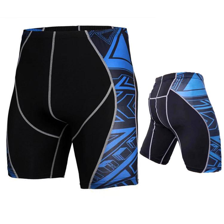 Pantaloni scurți de compresie pentru fitness cu uscare rapidă pentru bărbați - Respirabili, modelatori de corp, design în 5 puncte pentru alergare și înot