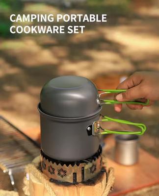 Ultralight Camping Pots Cookware Set Portable Outdoor Cooking Tableware for Hiking Trekking Picnic Fishing Mountaineering