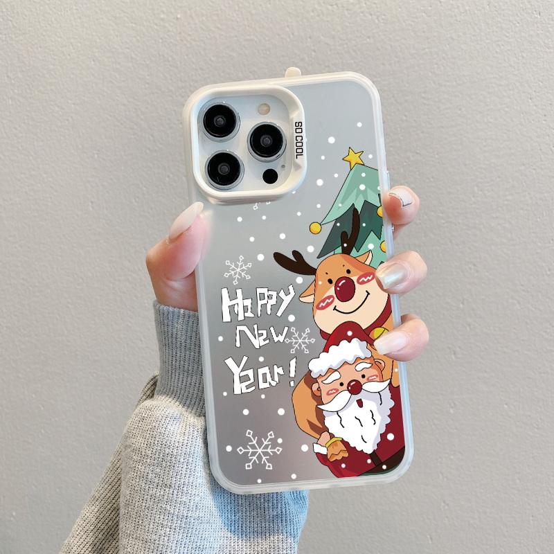 Husă pentru telefon cu laser pentru astronauți de Crăciun pentru iPhone 15 14 Pro Max 13 12 11 Samsung S23 S22 Ultra A54 A53 Copertă din spate cu model de căprior Moș Crăciun antișoc