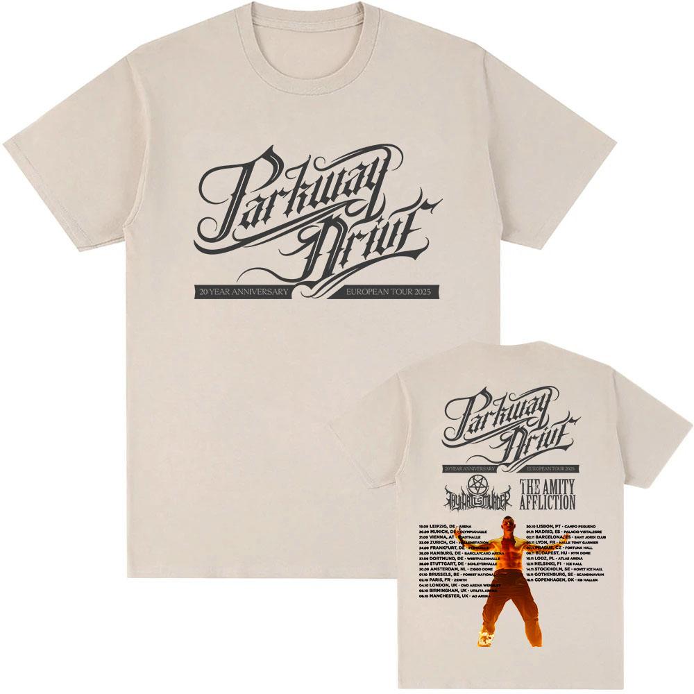 Parkway Drive 20 Year Anniversary European Tour 2025 T-shirt Cotton Short Sleeve Fashion Men Tshirts Unisex Streetwear Print Tee