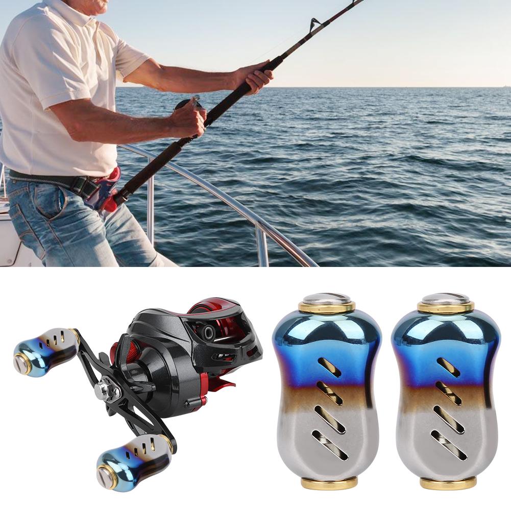 Stainless Steel Fishing Rocker Arm Handle Reel High Strength AntiCorrosion Modified Parts(Blue Gold )