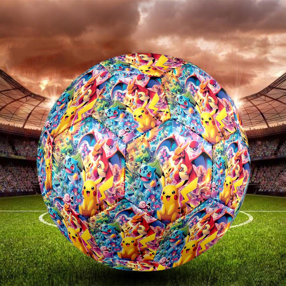 Pokemon Print Size 5 Soccer Ball, Standard Match Football for Sports Game and Team Practice, Ideal Gift for Soccer Fans