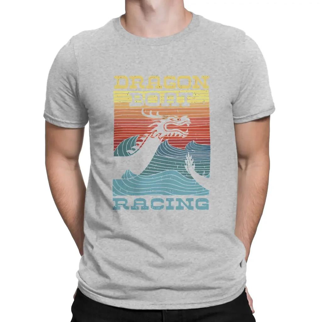 T Shirt Humor High Quality Birthday Dragon Boat Racing Retro Look Man's TShirt Dragon Design Crewneck Short Sleeve 100% Cotton