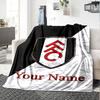 Name Custom Fulham FC Logo Print Flannel Blanket High Quality Warm Comfortable Cover for All Seasons Perfect for Gifts Home Decor
