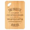 Cutting Board - PLANETEE - A Paulette Also Great - Bamboo 30x20x1 Cm - Engraved - Hanging Hole Ø24 Mm