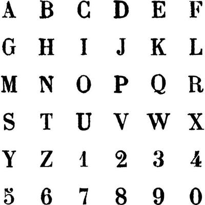 SET ALPHABET STAMPS - 1.5 CM - WOOD