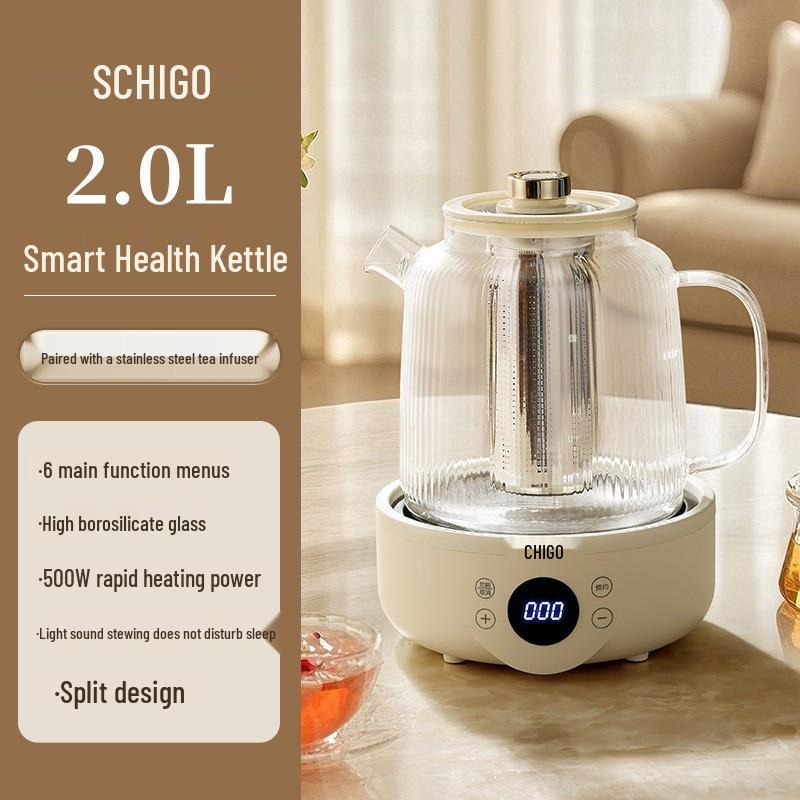2L Large Capacity Glass Tea Kettle – Multifunctional Stewing and Boiling for Home and Office Large Capacity Health Kettle