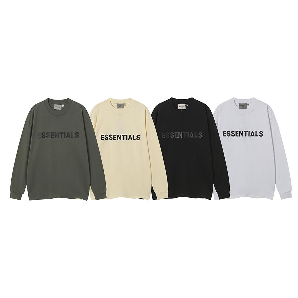 F101 Fear Of God Essentials Letter Print Oversized T-shirt Crewneck Sweatshirt - Unisex Streetwear Pullover