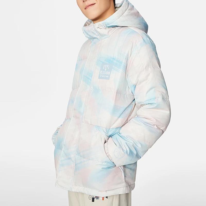 Li Ning Wade Series Cotton Candy Casual Reflective Short Down Jacket Unisex Jacket Off-White AYMR511-1