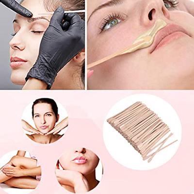 100 Uds espátula de madera encerada depresor de lengua herramienta de depilación de belleza