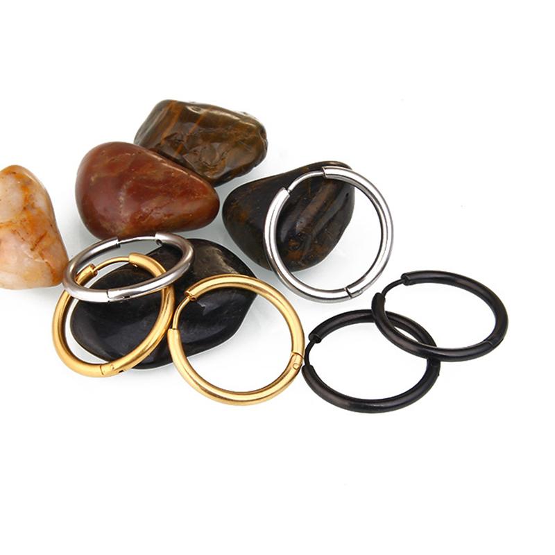 1 Pair Women/Man Stainless Steel Small Hoops Earring Piercing Ear Cartilage Tragus Simple Thin Circle Anti-allergic Ear Buckle