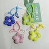 Natural Style Floral Fabric Keychain: Cute Color Block Flower Pendant for Women’s Car Keys or Bags