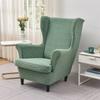 1seater Jacquard Wing Chair Cove with Seat Cushion Cover Elastic Wingback Armchair Slipcover Anti-Dirty Single Sofa Cover Home