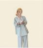 1011 new pure cotton pajamas women's spring and autumn long-sleeved loose striped suit women's cartoon loungewear can be worn outside
