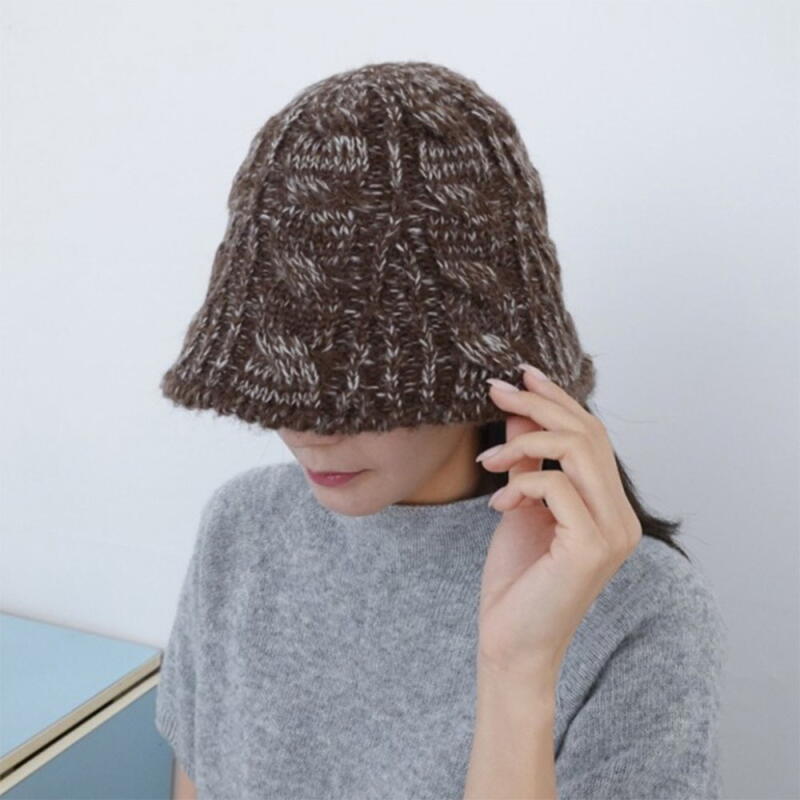 Women s Bokashi Men s Wool Twisted Hat C8665_Black