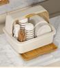 Kitchen Cupboard Dish Rack with Lid and Utensil Holder