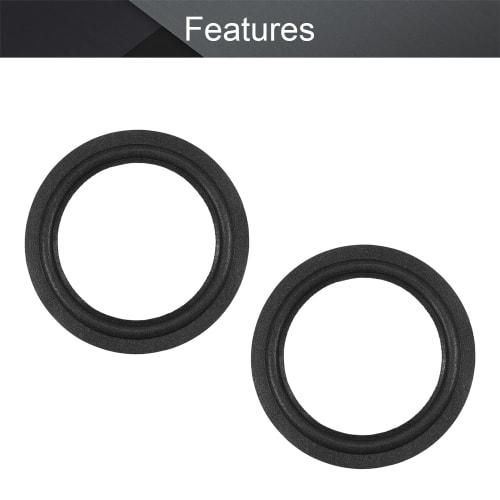 Fielect Foam Edge Speaker Edges for Audio Speakers, 115mm Outer Diameter, Pack of 4, Foam Edge Surround Accessories, Surround Ring Replacement, Speake