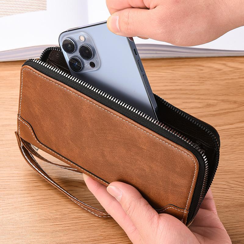 Women’s PU Leather Long Wallet Zipper Large Capacity Wristlet Clutch 8 Card Slots Cash Holder Phone Purse
