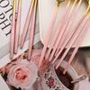 Set di posate con manico rosa da 30 pezzi, Servizio di posate in acciaio inossidabile per 6 persone, Coltelli, forchette, cucchiai moderni, Lucidatura a specchio